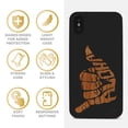 thumbnail image 4 of Case Yard Wooden Case for iPhone-X Soft TPU Silicone cover Slim Fit Shockproof Wood Protective Phone Cover for Girls Boys Men and Women Supports Wireless Charging Aloha Hand Sign Design, 4 of 7