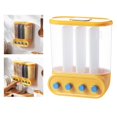 thumbnail image 4 of kurtrusly 1/2/3 Wall-Mounted Dry Food Storage Dispenser Convenient Rice Box Candy Organizer Yellow 4 Grid 1 Pc, 4 of 6