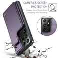 thumbnail image 4 of Mantto Case for Samsung Galaxy S21 Ultra with Card Holder, Retro PU Leather RFID Blocking Credit Card Slots Double Magnetic Clasp Flip Kickstand Shockproof Phone Cover for Galaxy S21 Ultra,Purple, 4 of 9