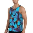 thumbnail image 2 of Cauagu Blue Butterflies Print Men's Sleeveless Muscle Shirts,Tank Tops Quick Dry Workout Tank Top Gym Muscle Tee Fitness Bodybuilding T Shirt for Men-4X-Large, 2 of 7