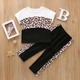 thumbnail image 2 of Baby Girl Summer Clothes Toddler Kids Baby Boys Girls Leopard Print T shirt Tops Pants Outfits Set Toddler Two Piece Outfits For Girl, 2 of 9