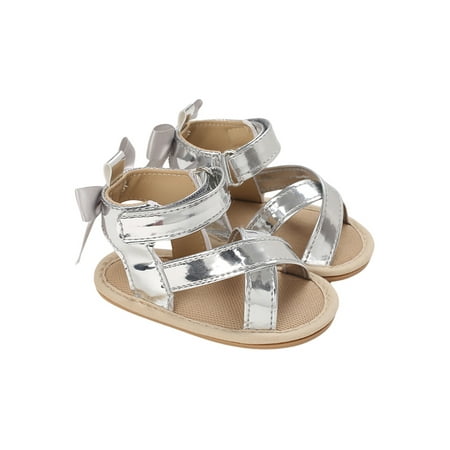 

Mildsown Infant Baby Girl Sandal Shoes Anti-Slip Home Patch Color Leather Floral Sandbeach Sandals