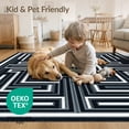 thumbnail image 4 of ODIKA 8'x10' Washable Area Rug Durable, Non-Slip Contrasting Fields Symmetrical Geometric Crisp Border Abstract Motifs for Living Room, Under Sectional, Family, 4 of 7