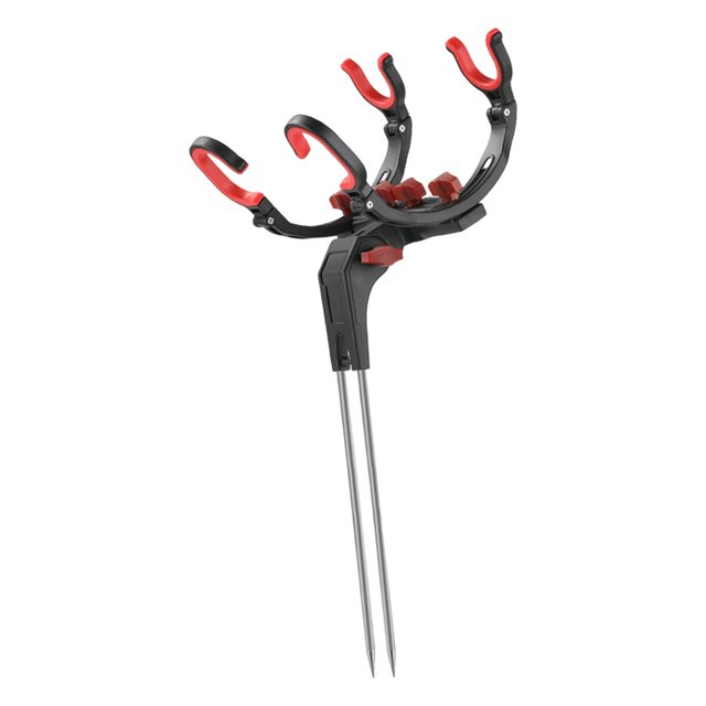 Almencla Support de Canne à Pêche pour Pêche en Bordure Extérieure Angle Réglable Accessoire Double Support