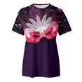 thumbnail image 4 of PMUYBHF T-Shirt Imprimé à Manches Courtes Col Rond pour Femmes Printemps Été 2168 L, 4 of 5