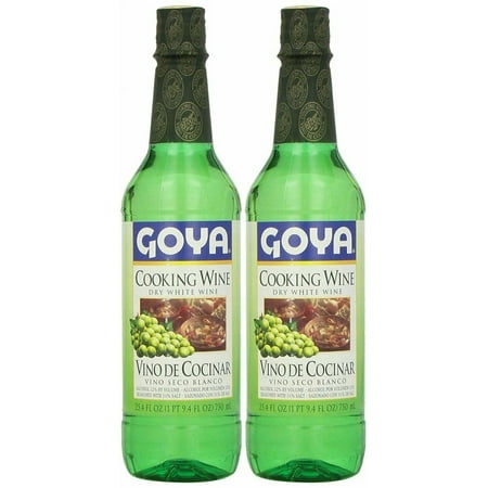 Goya Dry White Cooking Wine 25.4 Fl.Oz. | Vino Seco Blanco 750ml (PACK OF 02)