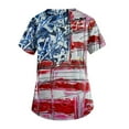 thumbnail image 3 of Xfvqtps Independence Day Scrub Tops for Women Comfortable Lightweight Medical Nursing Uniform Ladies Casual V-Neck Short Sleeve Working Uniform with Pockets Burgundy, 3 of 4