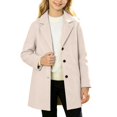 thumbnail image 3 of Afdoent Girls Winter Coat Solid Long Jacket Kids Button Front Casual Warm Outerwear for Fall for Daily Wear, 3 of 5