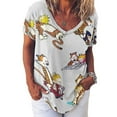 thumbnail image 3 of Calvin And Hobbes Women's Shirt V-Neck Breathable Short-Sleeve T-Shirt Casual Fashion Tee Soft & Trendy Blouse 3XL, 3 of 8