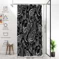 thumbnail image 5 of Black Paisley Floral Decor Shower Curtain,Bandana Silk Neck Scarf Kerchief Polyester Shower Curtain for Shower Stall Bathroom Waterproof with 6 Hooks 36x72 Inch, 5 of 6