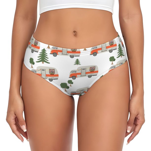 Balery Camp Van Ropa Interior de Algodón para Mujer con Dibujo – Braguitas Cómodas y Elásticas, Estilo Clásico-Large
