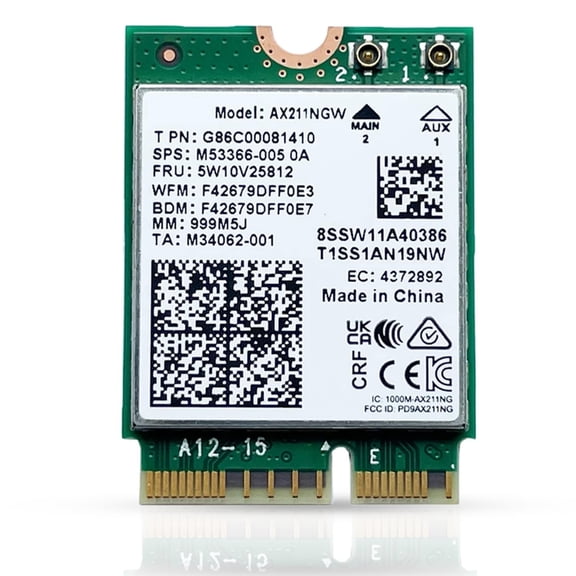 HighZer0 Electronics AX211 WiFi 6E Card | Tri-Band Wi-Fi | Up to 2.4 Gbps | CNVio2 M.2 Wifi Card for PC | Supports Bluetooth 5.3 | Requires Intel 11th Gen CPU Windows 10/11, Linux | AX211NGW