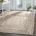 thumbnail image 1 of Safavieh Cape Cod Collection CAP202B Handmade Boho Braided Jute & Cotton Area Rug, 8' x 10', Beige / Multi, 1 of 4