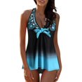 thumbnail image 1 of High Waist Swimsuit Swimming Suit Tank Tops And Shorts With Bottom Ruffle Lace Up Plus Size, 1 of 8
