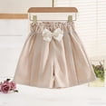 thumbnail image 2 of NAISIBABY Kids Girls Shorts, Bow High Rise Casual Cute Wide Leg Summer Fashion Shorts Beige Size 8, 2 of 5