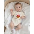 thumbnail image 3 of Infant Newborn Baby Boy Summer Jumpsuit Short Sleeve Round Neck Letter Mushroom Embroidered Romper, 3 of 9