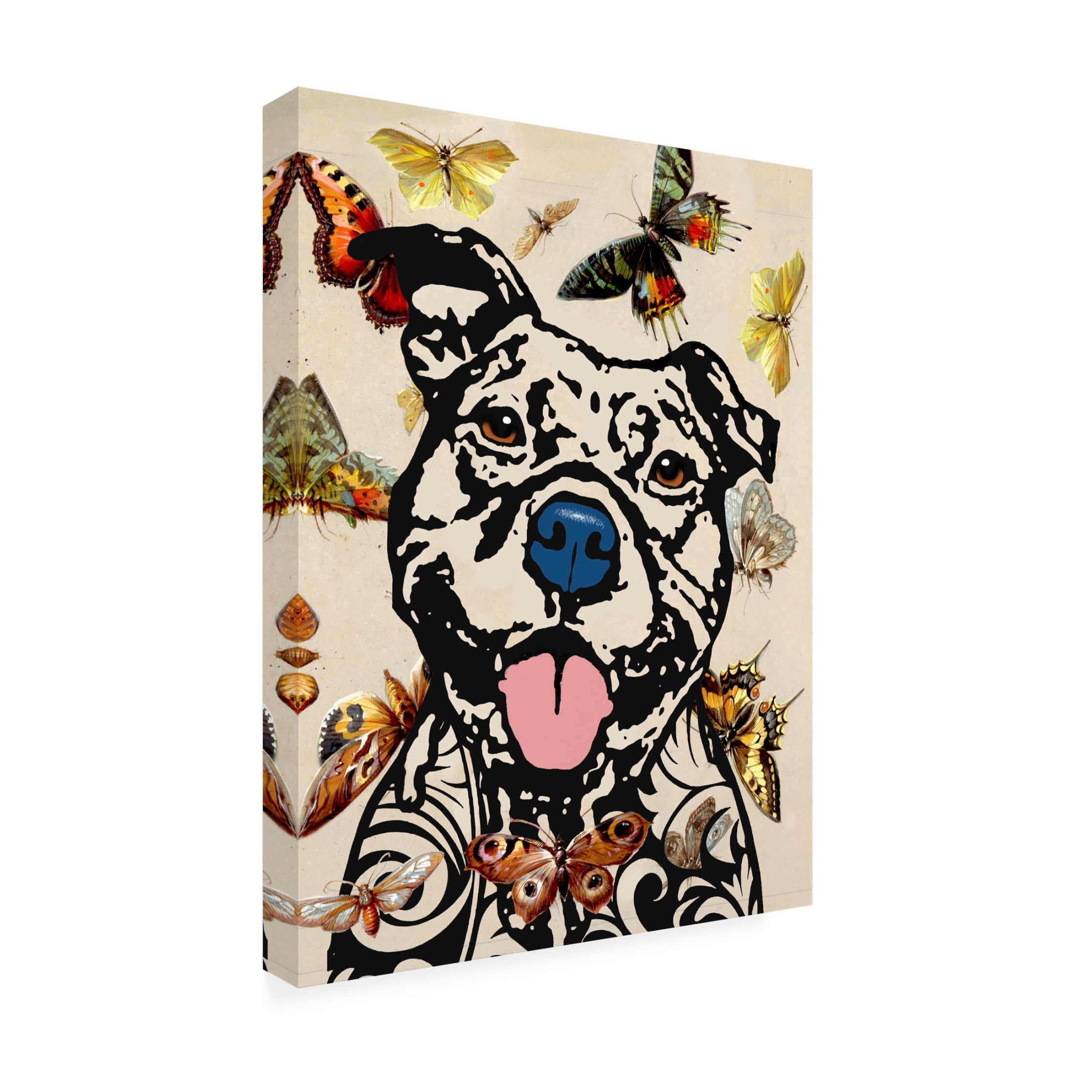 Canvas Wall Art - Dean Russo 'Happy Pit Butterflies' Wall Art for Living Room, Bedroom, or Office Décor by Trademark Fine Art - 18 x 24 Inches