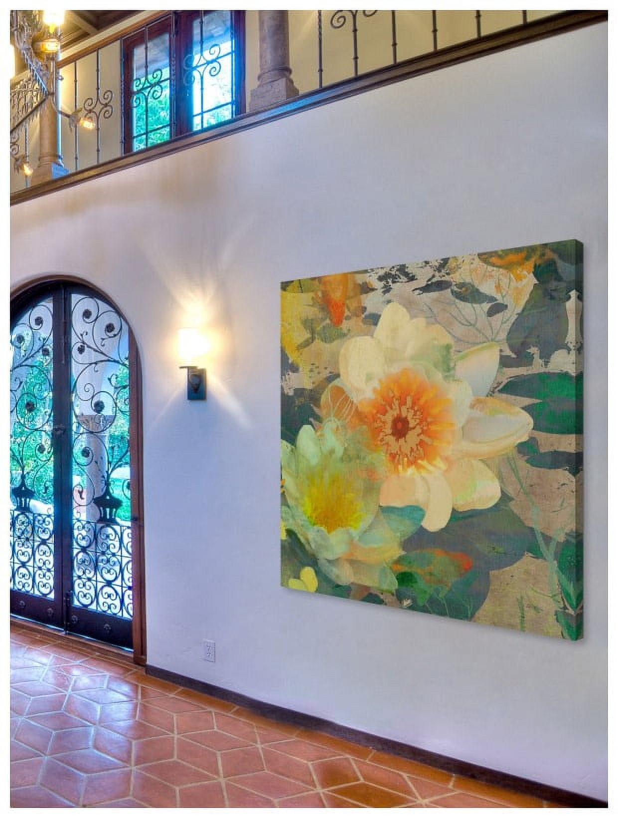 "Lilies under a Bridge" Painting Print on Wrapped Canvas