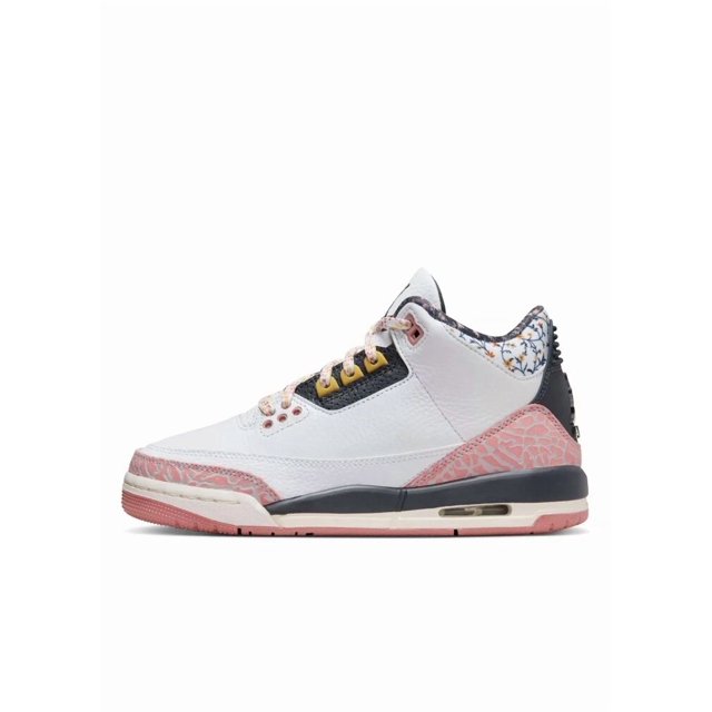 Ni - ke Ni - ke Air Jordan 3 Retro GS AJ3 Vintage Floral Kids Youth Casual Shoes 441140-100