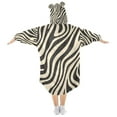 thumbnail image 2 of FORMRS Wearable Blanket Hoodie with Sleeves for Kids Cozy Flannel Sweatshirt, Black Lines, 2 of 7