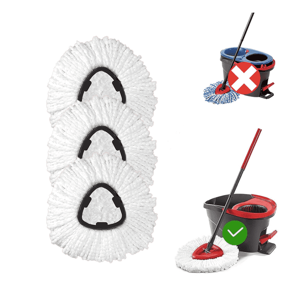 YitaiIns 3 Pack Spin Mop Replacement Head, Universal Microfiber Refill Replacement Mop Heads, Machine Washable, Deep Cleaning and Easy to Replace(White)