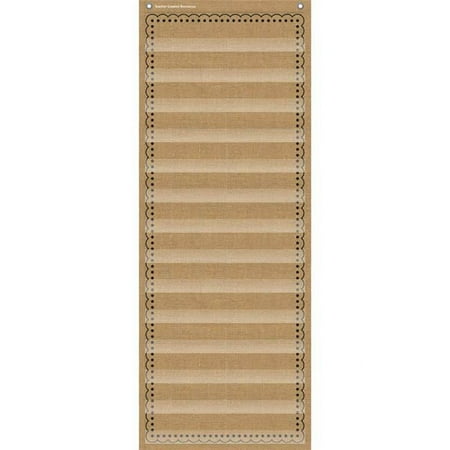 UPC: 0088231908388 | Teacher Created Resources 14-Pocket Chart 34  x 13  Burlap (TCR20838)