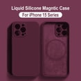 thumbnail image 2 of Liquid Silicone Magnetic Cases For iPhone 15 11 14 13 12 Pro Max Plus For Magsafe Wireless Charging Soft Cover Phone Accessories, 2 of 5