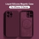 thumbnail image 2 of Liquid Silicone Magnetic Cases For iPhone 15 11 14 13 12 Pro Max Plus For Magsafe Wireless Charging Soft Cover Phone Accessories, 2 of 5