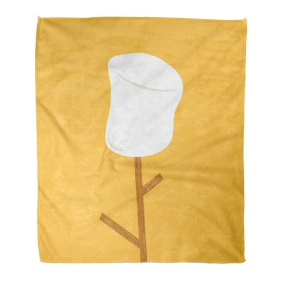 ASHLEIGH Flannel Throw Blanket Activity Marshmallow Free Space Camp Candy Confection Cooking Dessert Soft for Bed Sofa and Couch 50x60 Inches