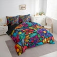 thumbnail image 3 of Manfei Boho Floral 7-Piece Twin Bedding Sets,Rustic Botanical Bedding Comforter Set,Rainbow Flower Sheet Sets For Kids,Breathable Home Decor Reversible, 3 of 8