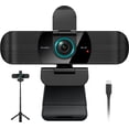 thumbnail image 1 of Full HD 1080P Webcam with Built-in Dual Mics, Wide-Angle Lens, Privacy Cover, Tripod Stand, Autofocus Computer Camera, Plug and  for Desktop PC or Laptop, 1 of 8