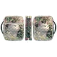 thumbnail image 3 of Xixirimido Quilted Bible Cover Bible Case for Women, Large Bible Carrying Case with Handle, Bible Study Supplies & Christian Gift for Men, White Cat Vibrant Floral Pattern, 3 of 7