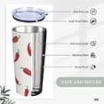 thumbnail image 6 of Kll Chili Stainless Steel Vacuum Insulated Coffee Cup 20 Oz Insulated Travel Mug Water Cup With Leak-Proof Straw Lid & Flip Lid,1 Metal Straws,1 Cleaning Brush, 6 of 8