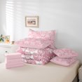 thumbnail image 6 of jejeloiu Gentle Paisley 7-Piece King Bedding For Men Women,Soft Print King Bed in a Bag,Pink White,Pink Reversible, 6 of 7