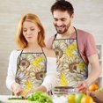 thumbnail image 5 of Yellow Sunflower Bud Leaf Pattern Apron-Garden Aprons for Women with Pockets-Cotton Linen Waterproof Kitchen Cooking Gardening Aprons Adjustable for Kitchen,Cooking,BBQ and Salon 33x27 Inch, 5 of 7
