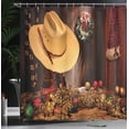 thumbnail image 4 of Ambesonne Western Shower Curtain, Farmhouse Christmas, 69"Wx75"L, Cream Brown, 4 of 5