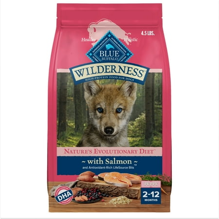 Blue Buffalo Wilderness High-Protein Natural Dry Food for Puppies Salmon Recipe 4.5-lb. Bag