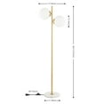 thumbnail image 5 of JONATHAN Y Oscar 60.5" 2-Light Modern Parisian Candlestick Iron LED Floor Lamp, Brass Gold/White, JYL1108A, 5 of 6