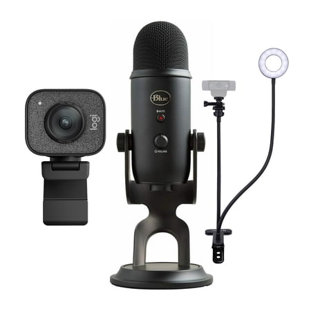 UPC: 0196271171539 | Logitech StreamCam Plus Webcam (Graphite) with Yeti Mic Blackout & Ring Light