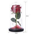 thumbnail image 2 of Glass Cover Wood Base Rose Flower String Light Romantic Night Light Home Decor Valentine's Day Gift, 2 of 7
