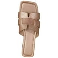 thumbnail image 2 of Miluxas Women Basic Plain Slippers Clearance Slip On Sandals Slides Casual Peep Toe Beach Rose Gold 7(39), 2 of 4