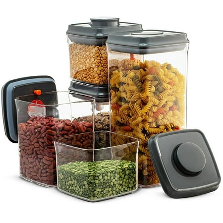 Airtight Food Storage Containers With Pop & Push Button Lids, 10