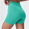 thumbnail image 6 of felwors Women 6" No Front Seam High Waist Biker Shorts Buttery Soft Booty Flattering Yoga Workout Shorts Green for Size L, 6 of 9