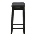 thumbnail image 2 of Linon Claridge 3-Piece Counter Height Tavern Set, Black with Black Faux Leather, 2 of 15