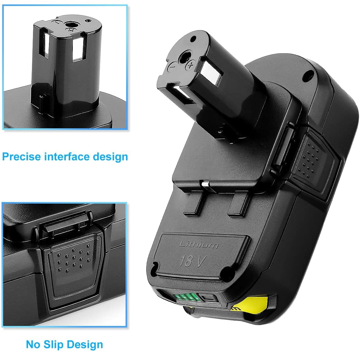 2Pack 18Volt P102 Replace for Ryobi 18V Batteries and Charger Combo for 18 Volt P103 P104 P105 P107 P109 P190 P191 P122 for Ryobi 18v Lithium Battery