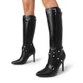 thumbnail image 7 of DREAM PAIRS Women's Metallic Stiletto Heeled Knee High Boots Sexy Fashion Pointed Toe Dress Boots with Stud and Zipper Tassel, 7 of 7