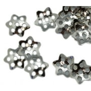 10x2mm Silver Metal Star Bead Cap (50 Piece)