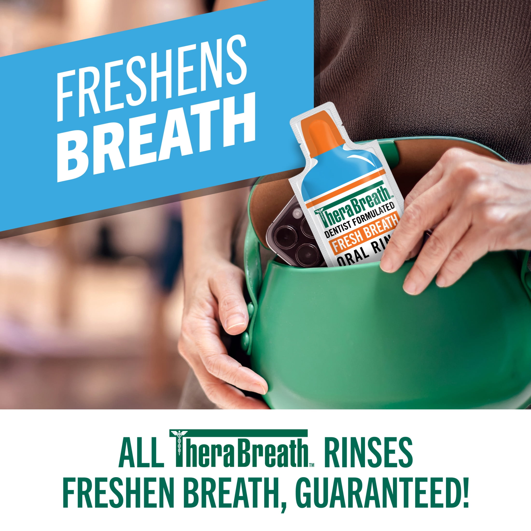TheraBreath Fresh Breath Oral Rinse Packets, Invigorating Icy Mint, 0.34 fl oz, 10 Pack