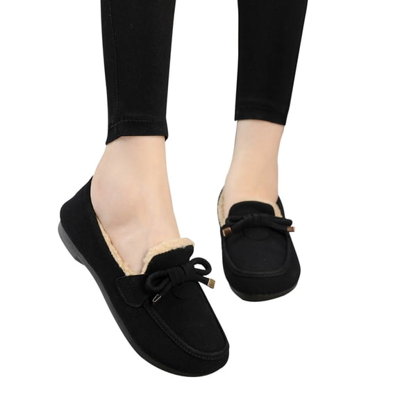 Luxalzxs Womens Moccasins House Slippers Memory Foam Indoor Outdoor Snow Boots Warm Winter Boots Ankle Boots Faux Fur Lined Womens Shoes Slippers