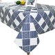 thumbnail image 1 of 140x220 cm Mantel de lino y algodón de estilo japonés, lavable, Rectangular, azul, ondulación del mar, para el hogar, café, mesa de comedor, chimenea, cubierta para microondas, 1 of 2